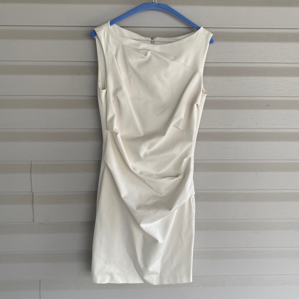 White Midi Ruched Dress